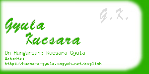 gyula kucsara business card